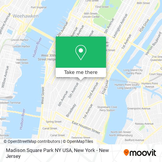 Mapa de Madison Square Park NY USA