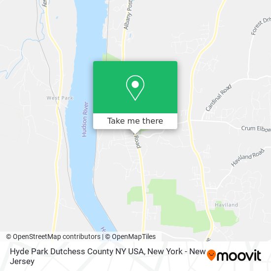Mapa de Hyde Park Dutchess County NY USA