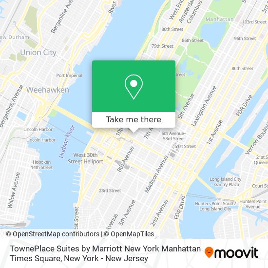 Mapa de TownePlace Suites by Marriott New York Manhattan Times Square