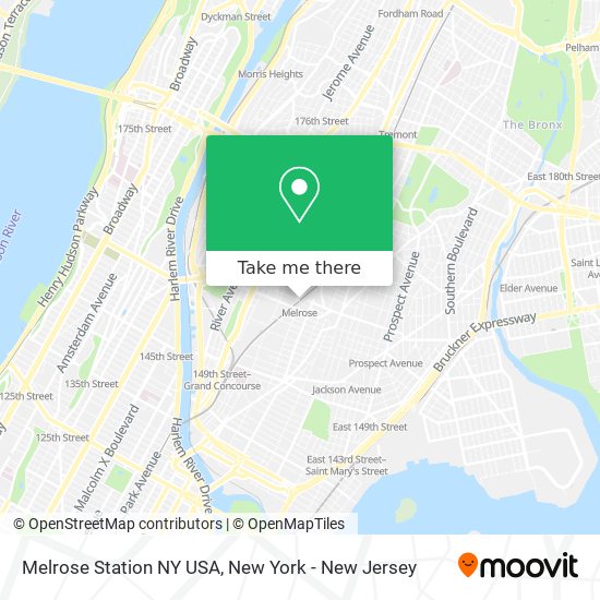 Melrose Station NY USA map