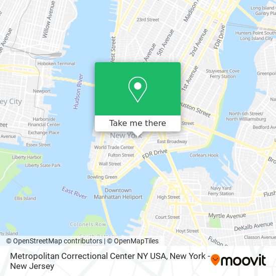 Mapa de Metropolitan Correctional Center NY USA