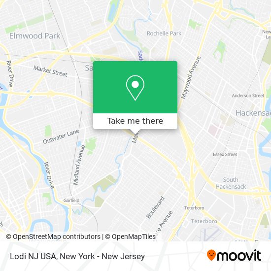Lodi NJ USA map