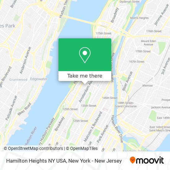 Mapa de Hamilton Heights NY USA