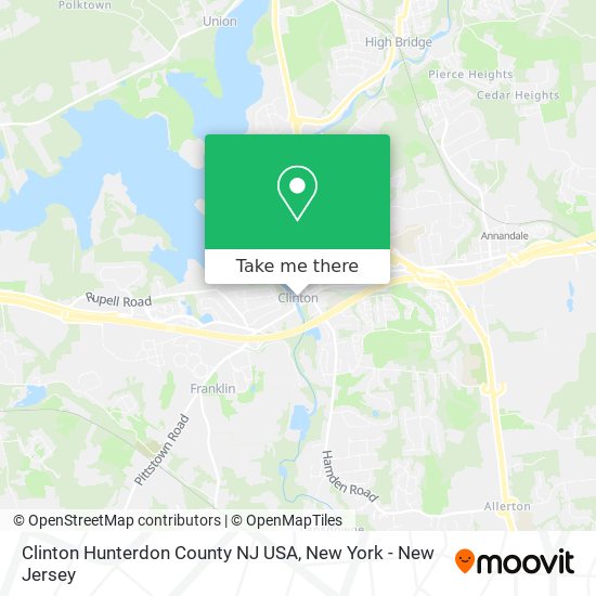 Clinton Hunterdon County NJ USA map