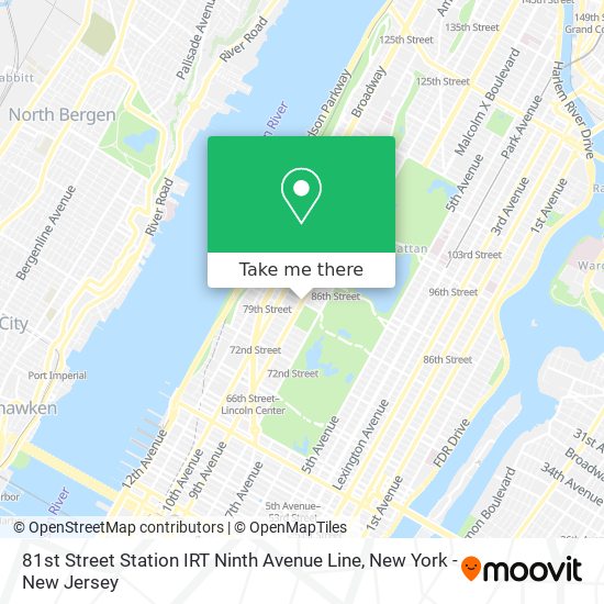 Mapa de 81st Street Station IRT Ninth Avenue Line