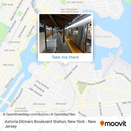 Mapa de Astoria Ditmars Boulevard Station