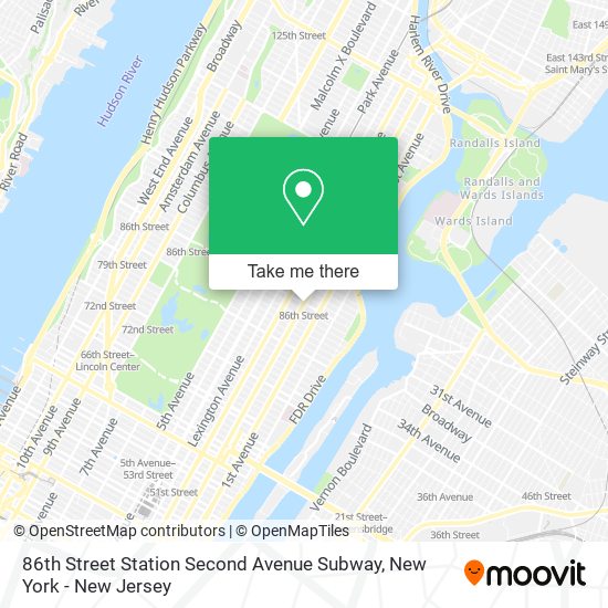 Mapa de 86th Street Station Second Avenue Subway