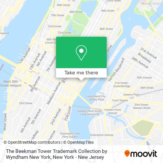 Mapa de The Beekman Tower Trademark Collection by Wyndham New York