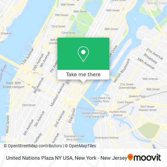 United Nations Plaza NY USA map