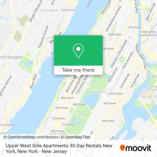 Upper West Side Apartments 30 Day Rentals New York map