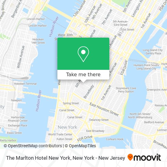 Mapa de The Marlton Hotel New York