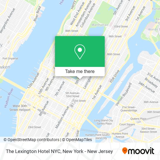 The Lexington Hotel NYC map