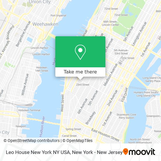 Leo House New York NY USA map