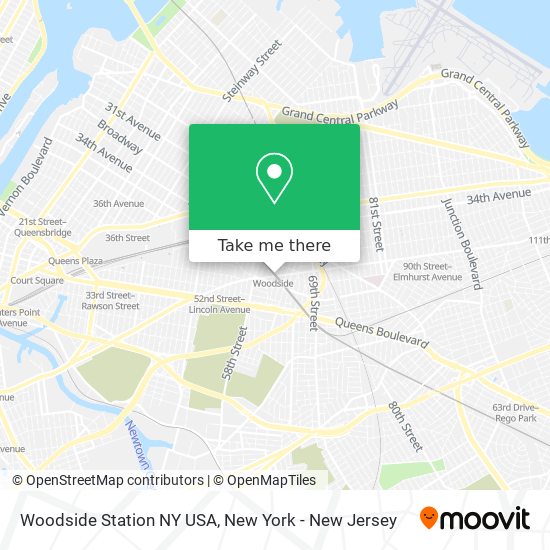 Woodside Station NY USA map
