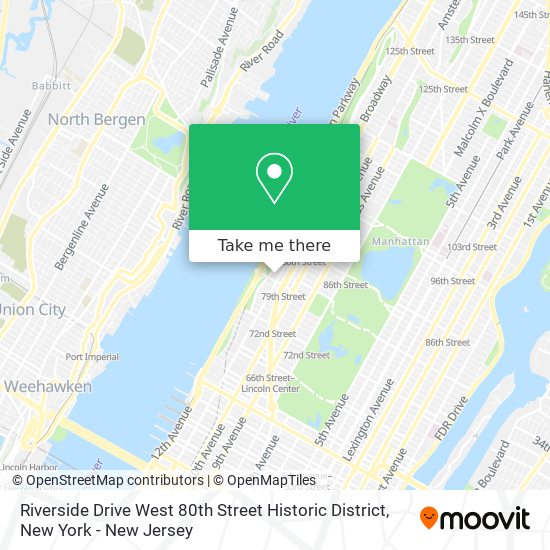 Mapa de Riverside Drive West 80th Street Historic District