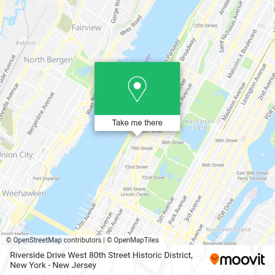 Riverside Drive West 80th Street Historic District map