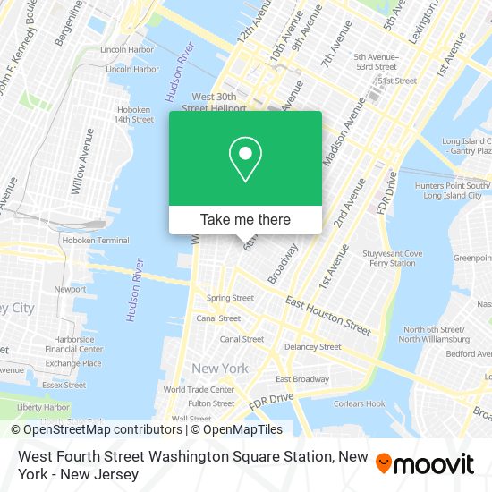 Mapa de West Fourth Street Washington Square Station