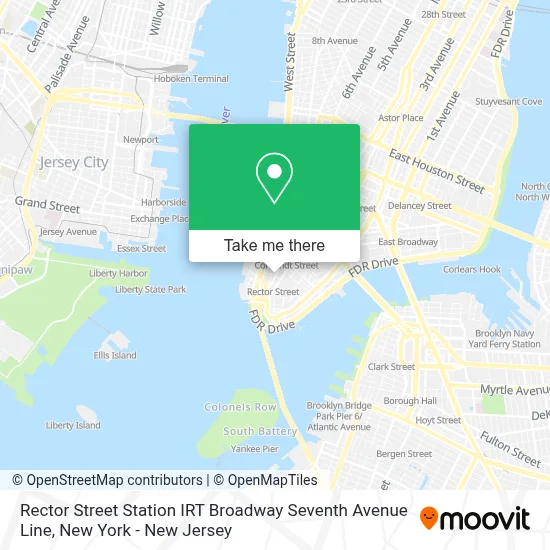 Rector Street Station IRT Broadway Seventh Avenue Line map