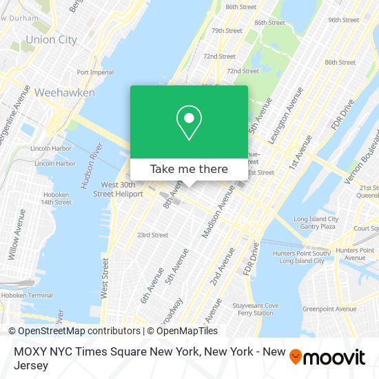 MOXY NYC Times Square New York map