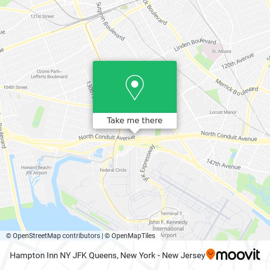 Mapa de Hampton Inn NY JFK Queens