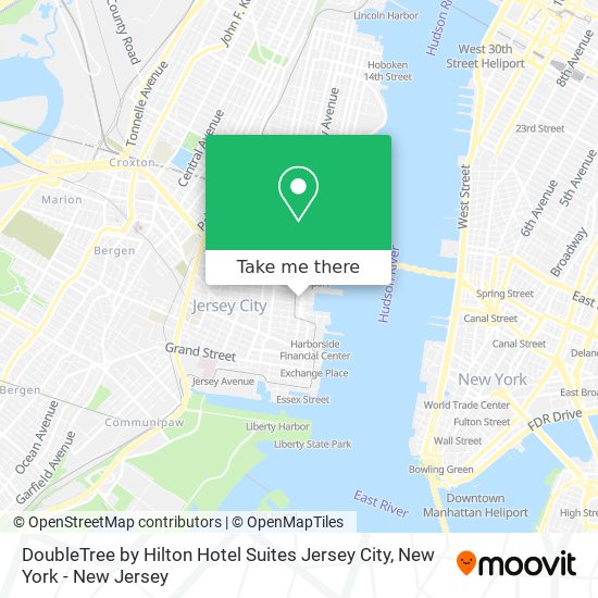 DoubleTree by Hilton Hotel Suites Jersey City map