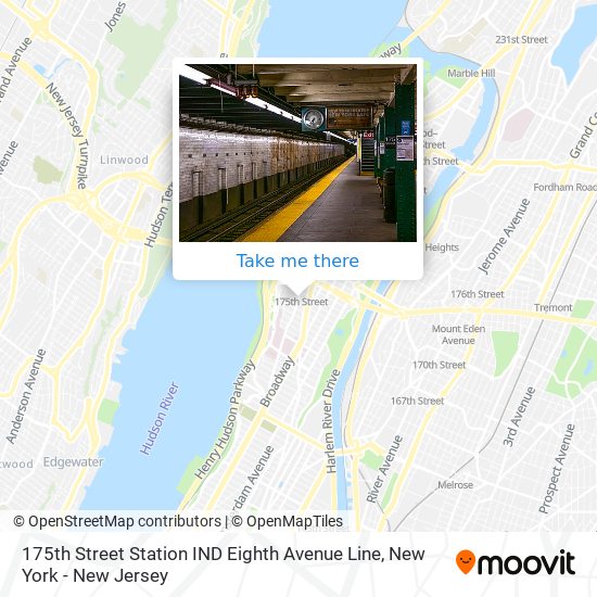 Mapa de 175th Street Station IND Eighth Avenue Line
