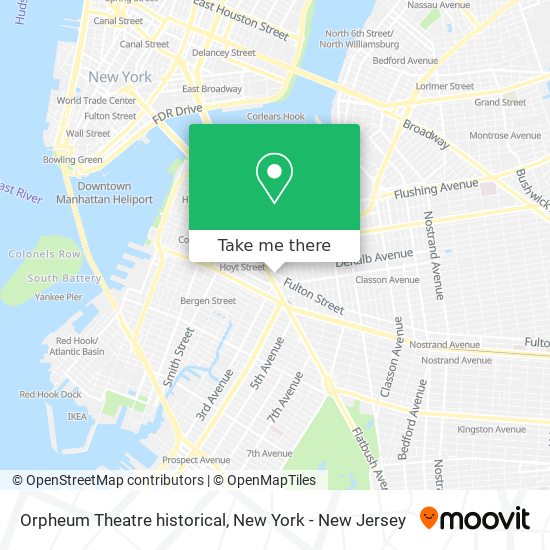 Orpheum Theatre historical map
