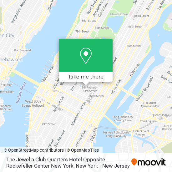 Mapa de The Jewel a Club Quarters Hotel Opposite Rockefeller Center New York