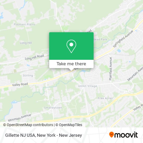 Gillette NJ USA map