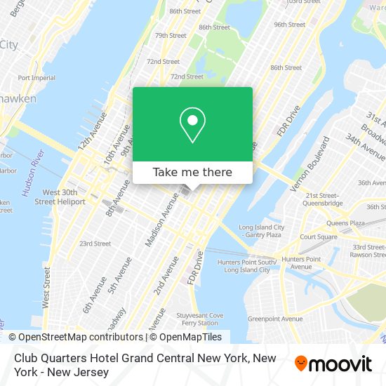 Club Quarters Hotel Grand Central New York map