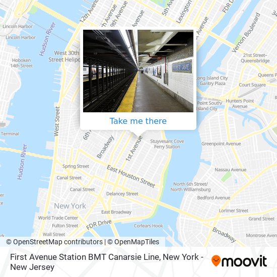 Mapa de First Avenue Station BMT Canarsie Line