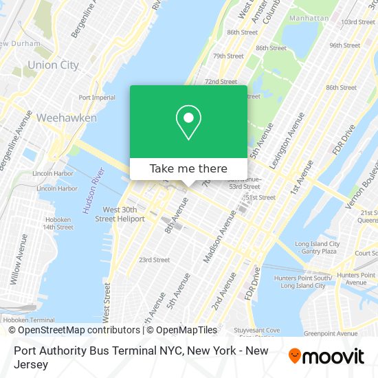 Port Authority Bus Terminal NYC map