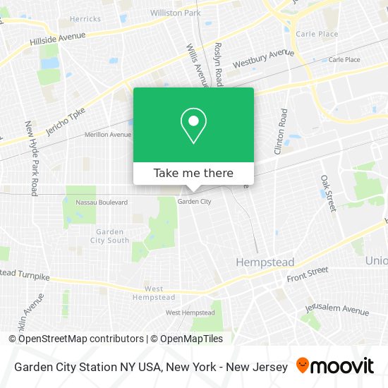 Mapa de Garden City Station NY USA