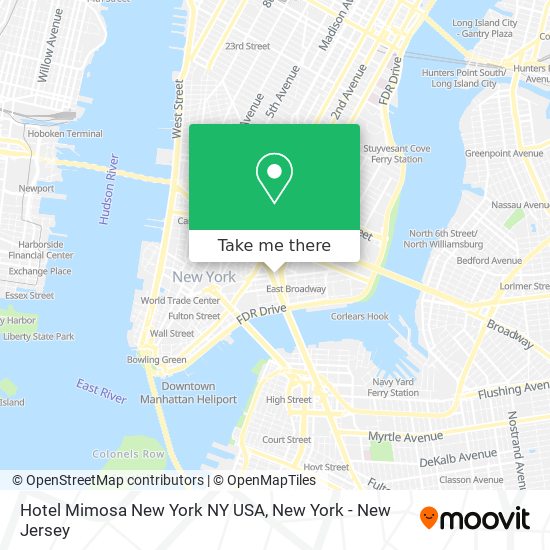 Hotel Mimosa New York NY USA map