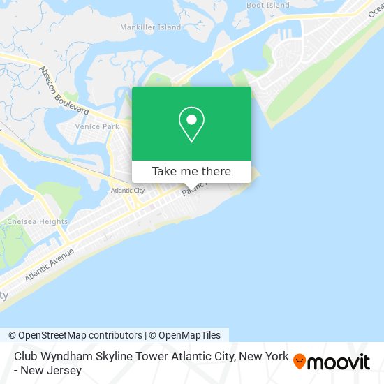Mapa de Club Wyndham Skyline Tower Atlantic City