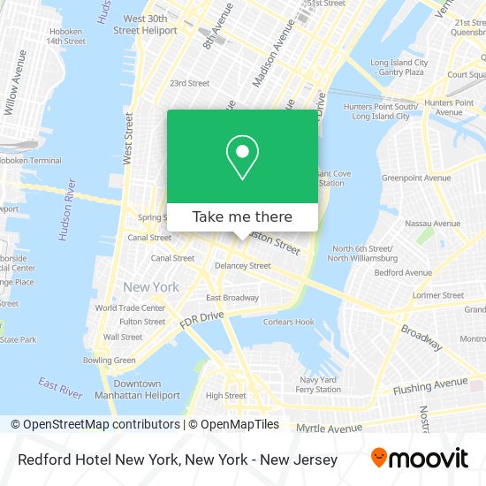 Redford Hotel New York map