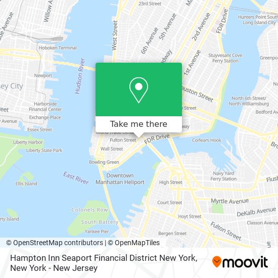 Hampton Inn Seaport Financial District New York map