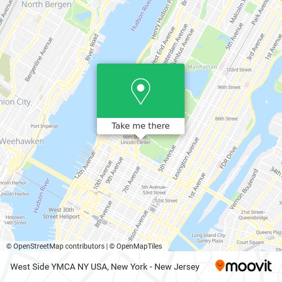 West Side YMCA NY USA map