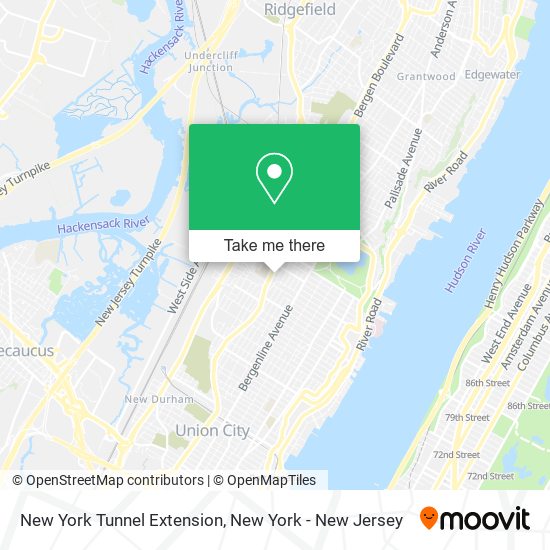 New York Tunnel Extension map