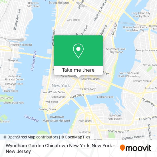 Mapa de Wyndham Garden Chinatown New York