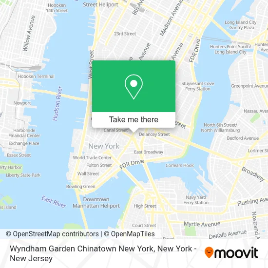 Wyndham Garden Chinatown New York map