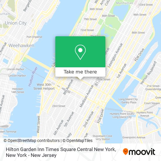 Mapa de Hilton Garden Inn Times Square Central New York