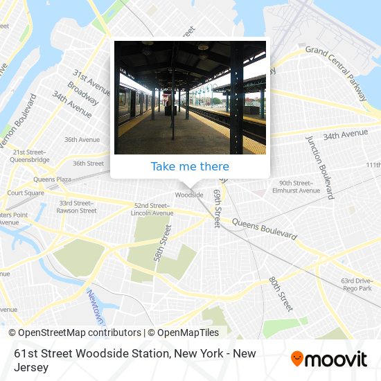 61st Street Woodside Station map