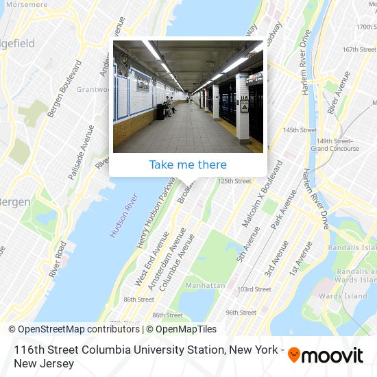 Mapa de 116th Street Columbia University Station
