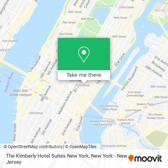 The Kimberly Hotel Suites New York map