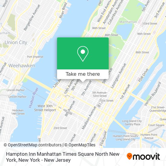 Hampton Inn Manhattan Times Square North New York map