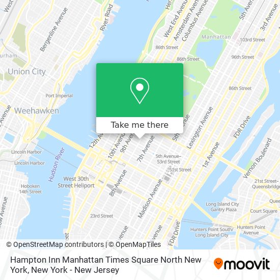 Mapa de Hampton Inn Manhattan Times Square North New York