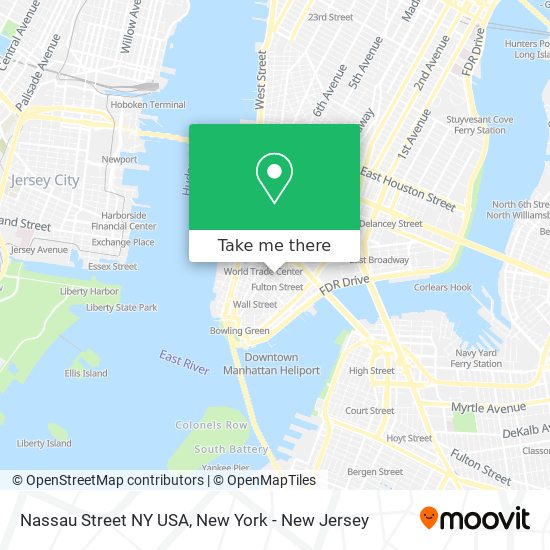 Nassau Street NY USA map