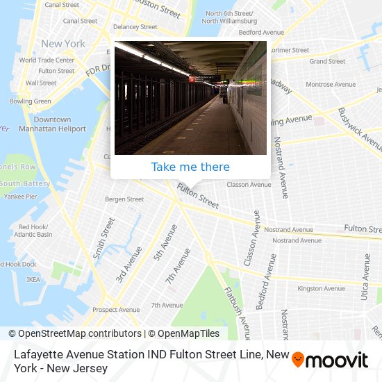 Lafayette Avenue Station IND Fulton Street Line map