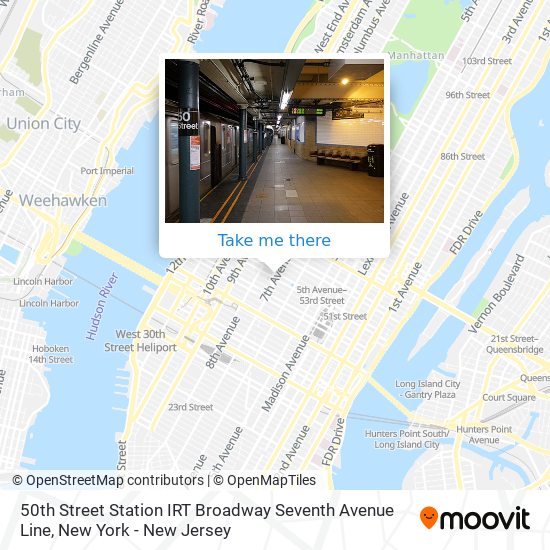 50th Street Station IRT Broadway Seventh Avenue Line map